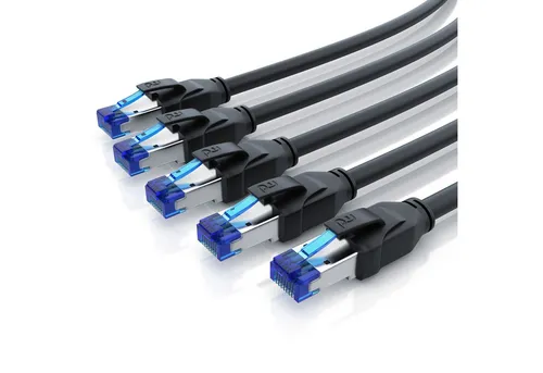Primewire CAT.8 LAN-Kabel, RJ-45 (25 cm) - Hochleistungs-Patchkabel für schnelle Netzwerkverbindungen bis 40 Gbit/s. Ideal für Computer, Gaming-Konsolen und Router. Doppelt geschirmt für optimale Signalübertragung.