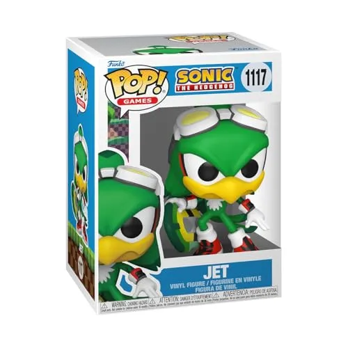 Funko Pop! Games: Sonic - Jet The Hawk mit Board - Sonic The Hedgehog - Vinyl-Sammelfigur - Geschenkidee - Offizielle Handelswaren - Spielzeug Für Kinder und Erwachsene - Video Games Fans