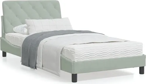 Maison Exclusive Bettgestell Hellgrau 100x200 cm aus Samt