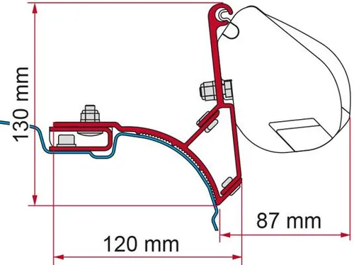 Fiamma Adapter F35 Pro Kit für VW T5 Multivan/Transporter - Zubehör für Wohnmobilzelte, ermöglicht eine einfache und effiziente Montage ohne Aluschiene.