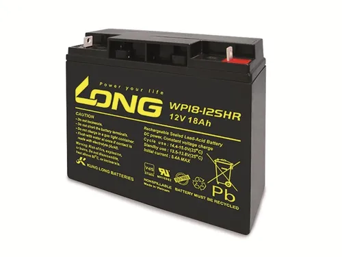 KUNG LONG Blei-Akkumulator WP18-12SHR 12V-18Ah - Wartungsfreier Blei-Akku mit 270A max. Entladestrom, ideal für hohe Belastungen. Hohe Betriebssicherheit und lange Lebensdauer bis zu 5 Jahre.