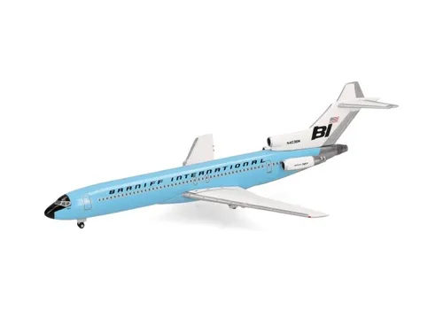 Herpa Wings 537544 | Braniff International | Boeing 727-200 Solid New Dark Blue