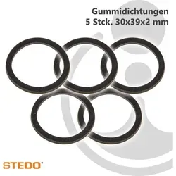 Gummi Dichtung, 30 X 39 X 2 Mm (ve 5 Stück) - Stedo