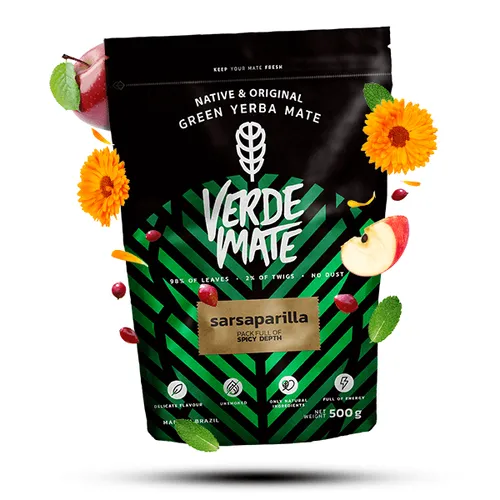 Mate Tee Verde Mate Green Sarsaparilla Kräuter Yerba Mate Ungeräuchert 500 g