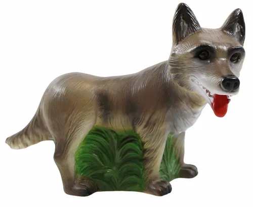 Deko Figur böser Wolf Gartenfigur und Märchenfigur Wolf H 20,5 cm stehend 