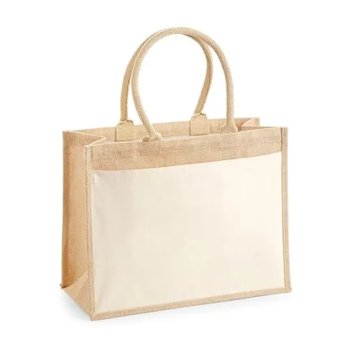 Westford Mill W427 Cotton Pocket Jute Shopper Einheitsgröße von Westford Mill