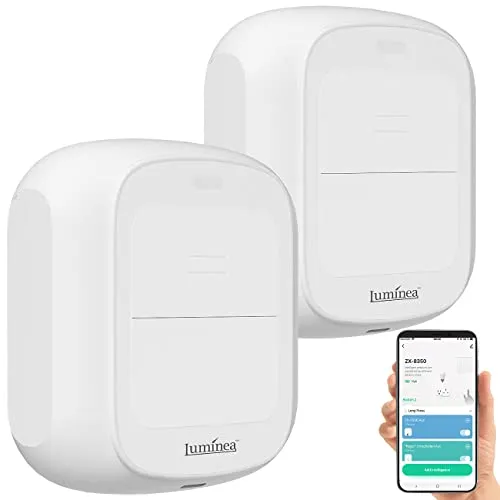 Luminea Home Control Funktaster: 2er-Set Smarte WLAN-Fernbedienung mit 2 Tasten, Licht & Szenen steuern (Smart Lichtschalter, Licht-Schalter, Glühbirne)