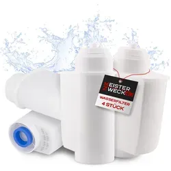 MEISTERZWECK4U - 4 Stück Ersatz Wasserfilter für Siemens EQ-Series, Supresso & Bosch Kaffeevollautomaten - Brita Intenza Filtersystem - Filterpatrone für Kalkschutz, Geruchs & Geschmacksverbesserung