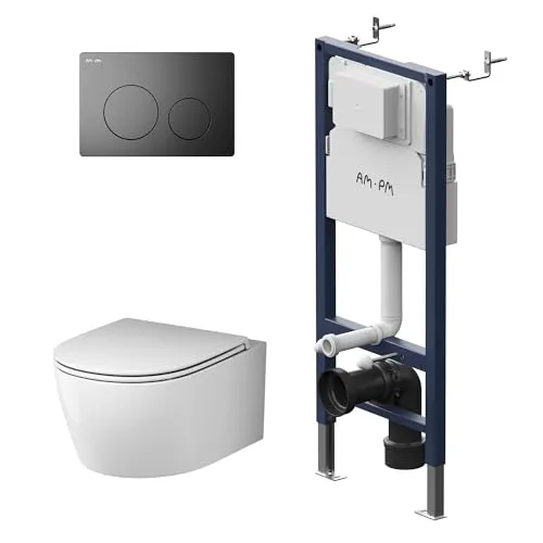 IIS90138.XB1700 Set: Wand-WC + Vorwandelement + Drückerplatte