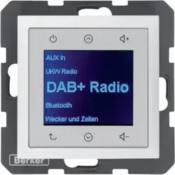Berker Radio Touch UP DAB+ BT S.1/B.x pwm - DAB+ Digitalradio mit Bluetooth, 16 Speicherplätzen und digitaler Anzeige für erstklassigen Klang, ideal für Musikliebhaber.