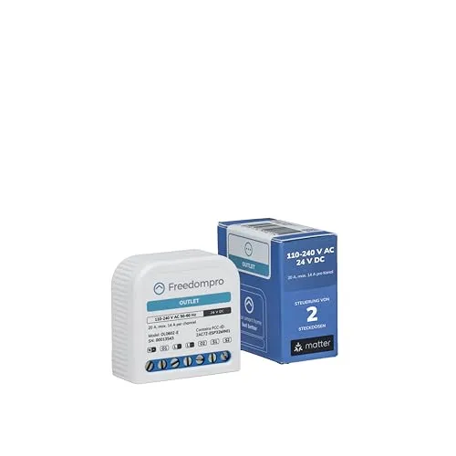 Freedompro MINI WLAN-Relais-Schalter für Smart-Steckdosen - Smart & Ferngesteuerte Stecker, steuert 2 Steckdosen gleichzeitig, kompatibel mit HomeKit, Alexa und Google Home, einfache Installation ohne Hub.