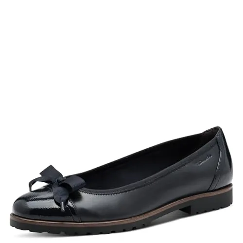 Tamaris Damen Klassische Ballerinas, Frauen Flats,TOUCHit-Fußbett,Ballett-Schuhe,Ballet-Flats,Ausgehschuhe,Abendschuhe,Slip-ons,Navy,41 EU