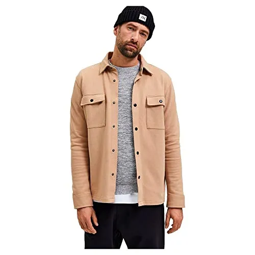 SELECTED HOMME Men's SLHJACKIE Sweat Jacket W NOOS - Funktionsjacke mit durchgehender Druckknopfleiste und zwei praktischen Brusttaschen, perfekt für lässige Outfits und vielseitige Styles.