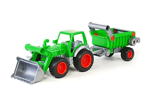 WADER QUALITY TOYS Spielzeug-Traktor Farmer Technic mit Frontlader - Spielzeug-Traktor aus robustem Kunststoff, ideal für Kinder ab 12 Monaten, fördert die motorischen Fähigkeiten und das kreative Spiel.