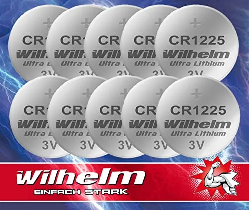 CR1225 CR 1225 WILHELM Lithium Knopfzelle 3V 52 mAh ø12 x 2,5 mm Batterie DL1225 10 x