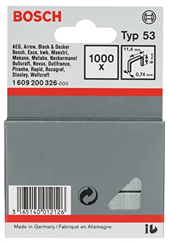 Bosch Accessories Bosch Professional Zubehör 2609200209 Feindrahtklammer Typ 53 11,4 x 0,74 x 6 mm