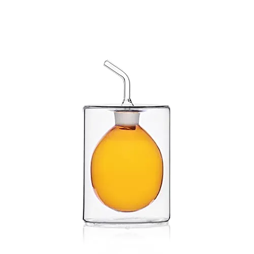 Ichendorf Milano Doppelwandige Bernstein-Ölflasche 150 ml Kollektion Cylindro doppelwandig, 9370072, Clear/Bernstein