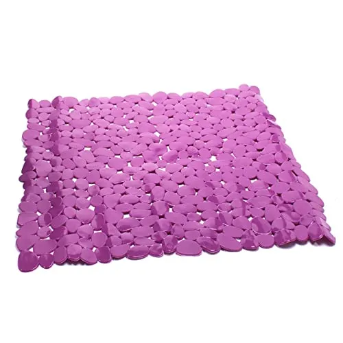MSV 140965 Duschmatte Badematte Duscheinlage antibakteriell rutschfest mit Saugnäpfen - Violett - ca. 53 x 53 cm