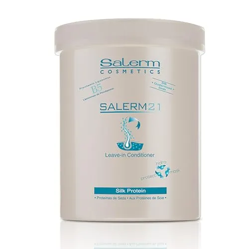 Salerm 21 Silk Protein Leave-in Conditioner 1000 ml - Intensive Pflege für strahlendes Haar - Conditioner, der geschädigtes Haar intensiv pflegt, Frizz bändigt und Glanz verleiht. Ideal für gesund aussehendes Haar, einfach auftragen und stylen!