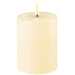 Stumpenkerze LED creme 7,5 x 10cm in rot von Deluxe Homeart