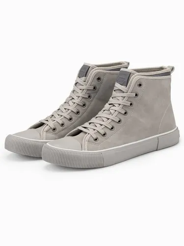 OMBRE High-Top-Turnschuhe Sneaker grau 45 EU - Moderne High-Top-Sneaker in hellgrau, Größe 45, aus hochwertigem Öko-Nubuk, mit bequemer Schnürung für optimalen Halt.