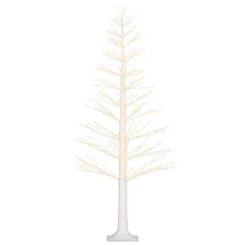 HOMCOM LED Lichterbaum 150 cm mit 600 LED - Künstlicher Weihnachtsbaum für drinnen und draußen, bietet stimmungsvolle Beleuchtung mit 600 warmweißen LEDs und einem realistischen Design für festliche Anlässe.