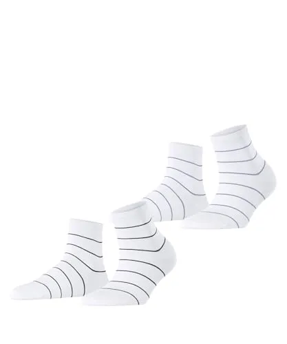 ESPRIT Damen Socken Fine Line Multipack W Sso Baumwolle gemustert 2 Paar, Mehrfarbig White Mix 0040, 39-42