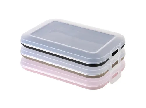 Engelland Frischhaltedose Aufschnittdosen für den Kühlschrank, Aufschnittboxen, PP-Kunststoff, BPA-frei, (Vorteils-Set, 3-tlg., mit transparentem Deckel), stapelbar, platzsparend, Ordnung im Kühlschrank, Organizer, Stapelbox