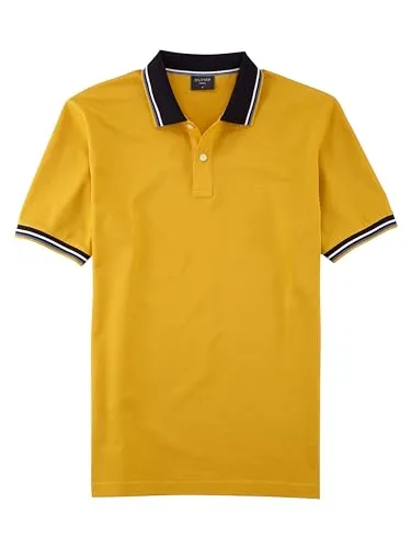 OLYMP Herren Polo-Shirt Langarm Casual.Wirk,Pikee,Regular fit,mais 53,L