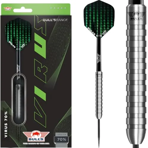 Bull's Virus 70% Tungsten Steel Dart - 23 Gramm - Präzisionsgefertigter Dart für ernsthafte Spieler