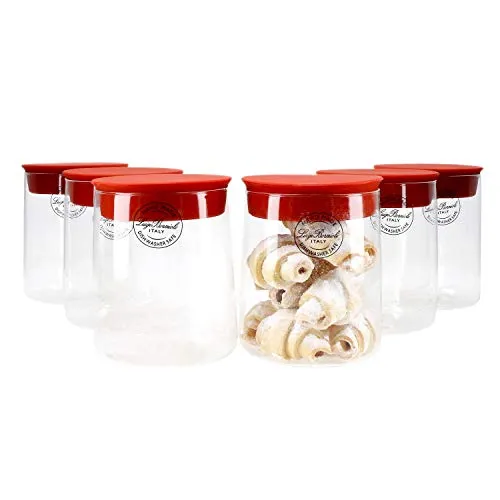 Luigi Bormioli Omnia September Vase 0,75l, Badekappe Silikon, Kunststoff, 6-teilig, transparent