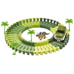 Magic Traxx Dino-Park mini - 54-teiliges flexibles Rennstrecken-Set, leuchtet im Dunkeln und fördert Kreativität und Motorik für Kinder ab 3 Jahren