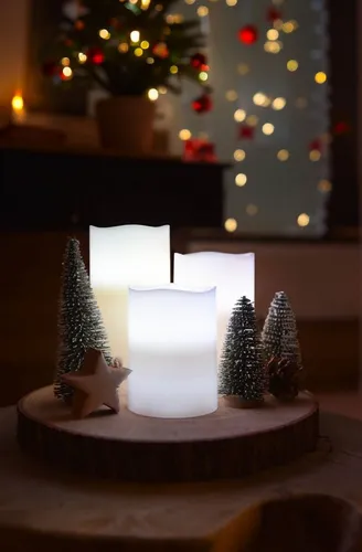 Gravidus LED-Kerze 3-tlg. LED Echtwachskerze, Farbwechsel