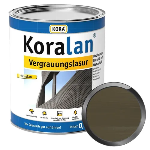 Koralan® Vergrauungslasur für Nadelholz (0,75 Liter) von KORA Holzschutz Kurt Obermeier GmbH & Co. KG