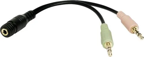 Logilink CA0020 Audio Adapter - 3.5mm Stereo 4p. Female zu 2 x 3.5mm Stereo Male, 0,15m, kompakte Lösung für hochwertige Audioverbindungen