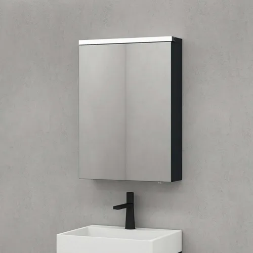 doporro Spiegelschrank mit LED-Beleuchtung – Matt Anthrazit 50x15x70 cm