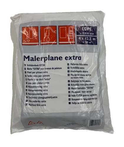 Color Expert Bauplane LDPE Schnittmaß 4 x 12,5m (50m²) transluzent