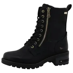 Mustang Schnürstiefel Schwarz - Damen Wanderschuhe mit kuscheligem Kunstfellfutter, wasserabweisend und ideal für kalte Tage – der perfekte Begleiter für stilvolle Outdoor-Abenteuer.
