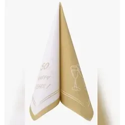 Airlaid Serviette Happy Years 50 Jahre in Gold in gold von APARTina