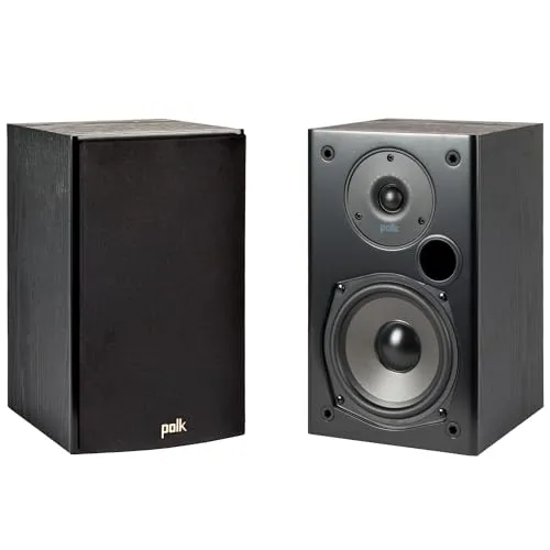 Polk T15 Regallautsprecher Paar schwarz - Lautsprecher mit 100 W Leistung, ideal für beeindruckenden Sound in jedem Raum und perfekt für Musikliebhaber.