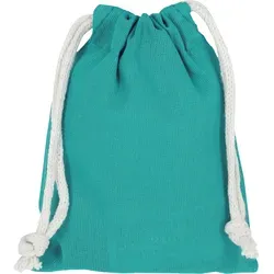 Zuziehbeutel - Baumwolle | OEKO-TEX 100 zertifiziert | 10x14cm | Jutebeutel | Einkaufstasche | unbedruckt, smaragd