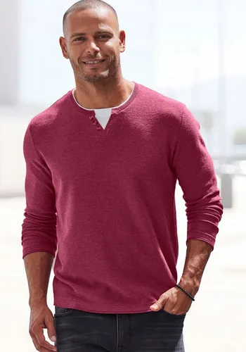 H.I.S Herren Strickpullover in Rot Meliert von HIS