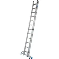 Krause Schiebeleiter Stabilo 133304, 2x12 Sprossen - Leiter für bis zu 150 kg, mit einer max. Arbeitshöhe von 6,85 m. Ideal für sichere Arbeiten in der Höhe, dank stabiler Aluminium-Konstruktion und rutschhemmenden Sprossen.