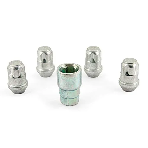 H&R Felgenschloss-Set M12x1.25 Kegelbund - 4 Felgenschloss-Muttern inkl. Adapter