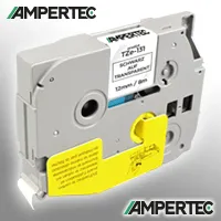Ampertec P-Touch Band kompatibel zu TZe-131 schwarz auf transparent 12mm / 8m laminiert TZ131AM