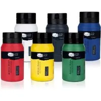 Artina 6er Acrylfarben Set 500ml – Hochpigmentierte Malfarben für kreative Kunstwerke