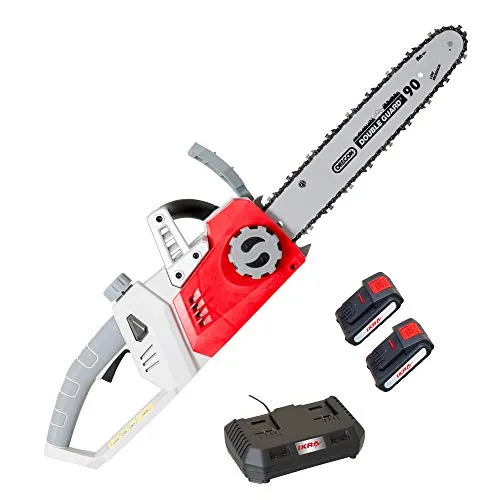 IKRA Akku Kettensäge ICC 2 2035 - 34,5 cm Schnittlänge, inkl. 2x 20V Akku und Doppel-Schnellladegerät, vibrationsarm und sicher in der Anwendung