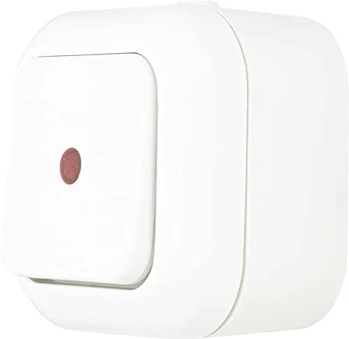 REV 005431 Atlantik, Kontrollschalter Feuchtraum IP44, einpolig, Aufputz, weiss