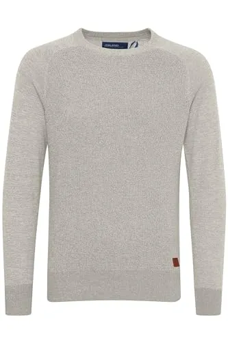 Blend BHGandolf Herren Strickpullover Feinstrick Pullover mit Rundhalsausschnitt 100% Baumwolle Regular fit, Größe:3XL, Farbe:Stone Mix (70813)