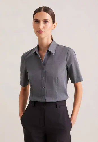 Hemdbluse SEIDENSTICKER Damen, grau, Gr. S (36) - Moderne Bluse aus 100% Baumwolle im Regular Fit, ideal für warme Tage. Nachhaltige Herstellung und bügelfrei – für stilbewusste Frauen!